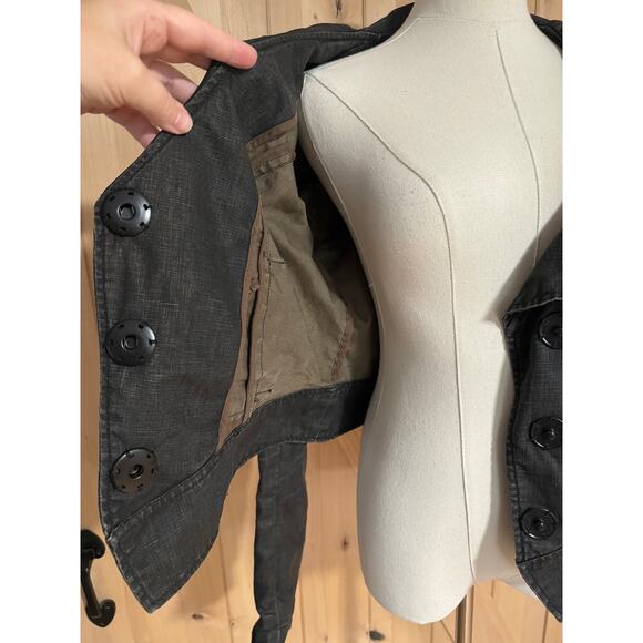 Cabi | Women's Coated Linen Moto Jacket Dark Brown | Size Medium - Picture 11 of 16